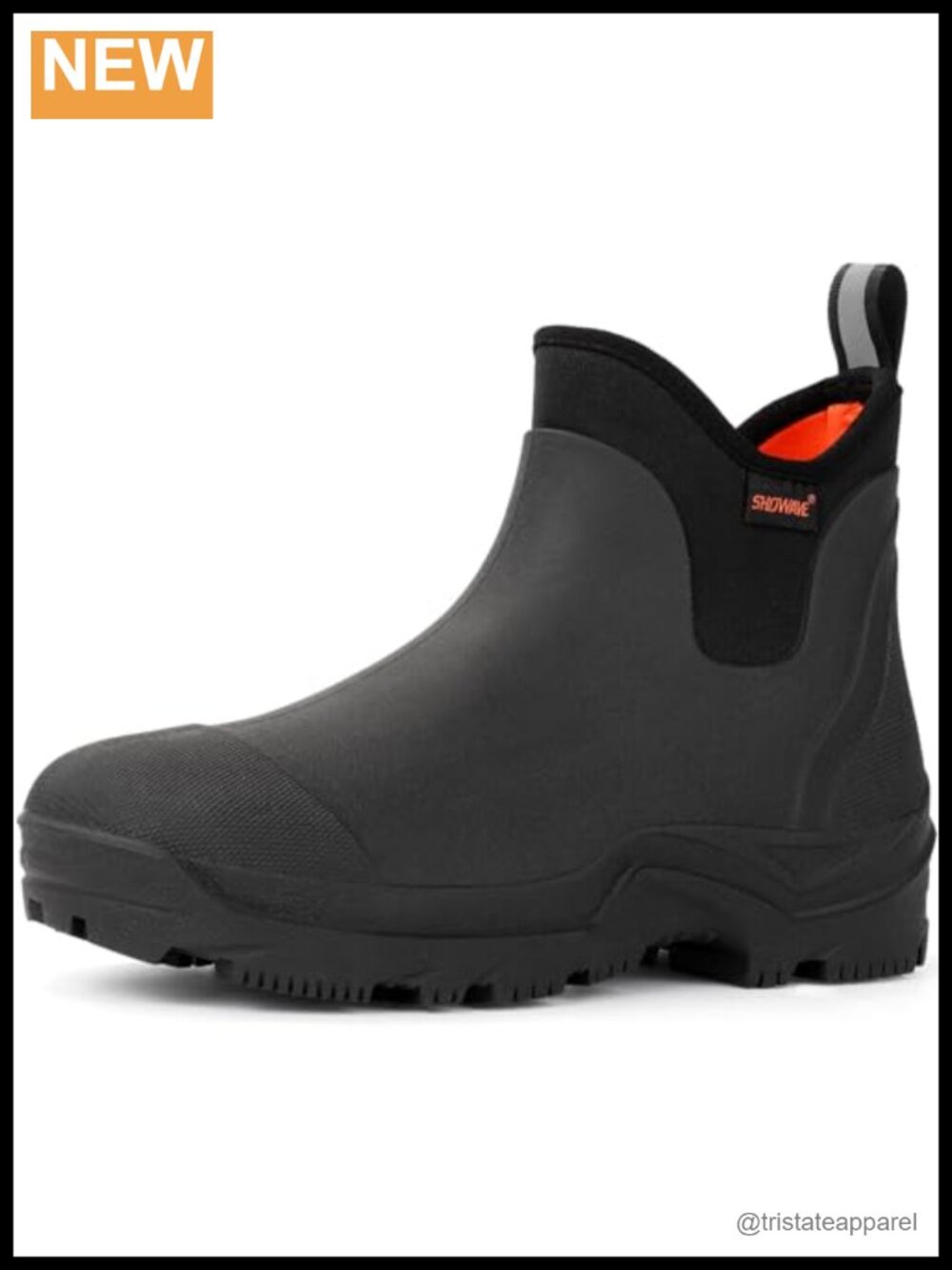 Waterproof Slip-On Rain Boots Lightweight Rubber Neoprene Mud Booties Ankle-High